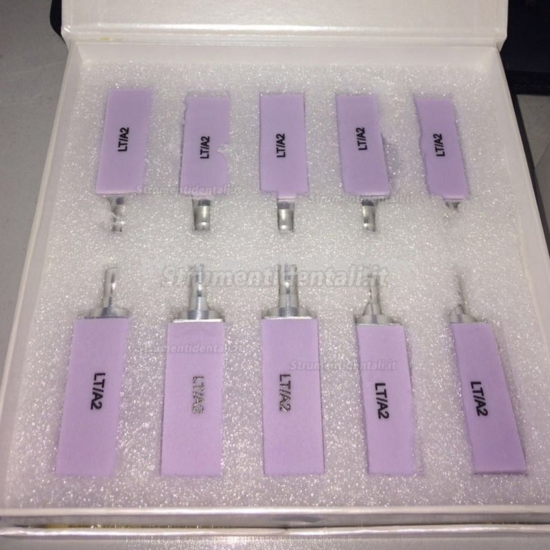 5pz blocchetti disilicato di litio C14 LT bassa traslucenza per laboratorio odontotecnico