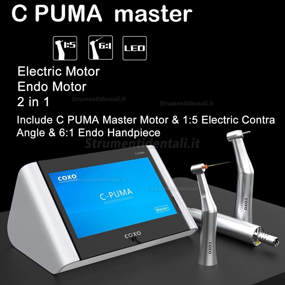Kit Motore Endodontico COXO C-PUMA Master (con contrangolo 1:5 + manipolo endo 6:1) Kit Motore Endodontico COXO C-PUMA Master (con contrangolo 1:5 + manipolo endo 6:1)