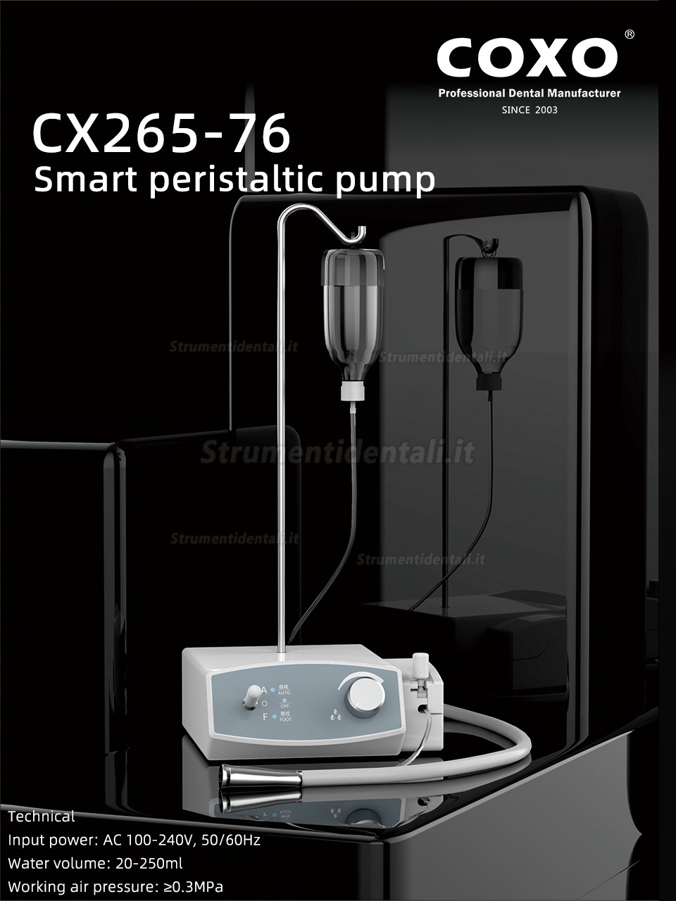 COXO CX265-76 Pompa peristaltica intelligente Sistema di approvvigionamento idrico automatico per motore elettrico dentale