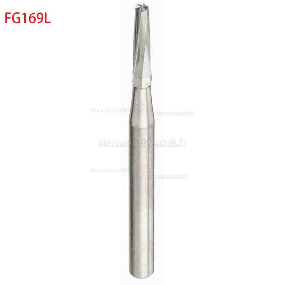 50 Pezzi frese in metallo duro dentale FG168 / 169/170/171/172 / 169L / 170L / 171L per turbina dentista