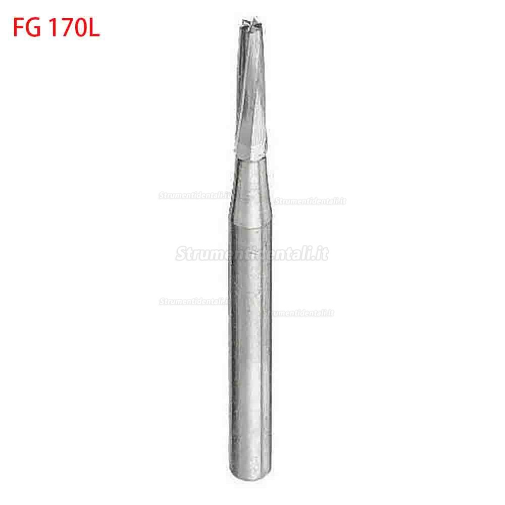 50 Pezzi frese in metallo duro dentale FG168 / 169/170/171/172 / 169L / 170L / 171L per turbina dentista