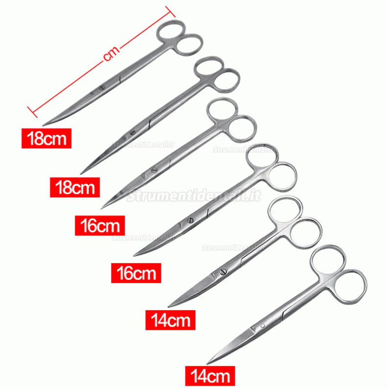 14 cm / 16 cm / 18 cm forbici chirurgiche scissors forceps per la clinica  odontoiatrica (acciaio inossidabile) per Odontoiatri e Dentisti 