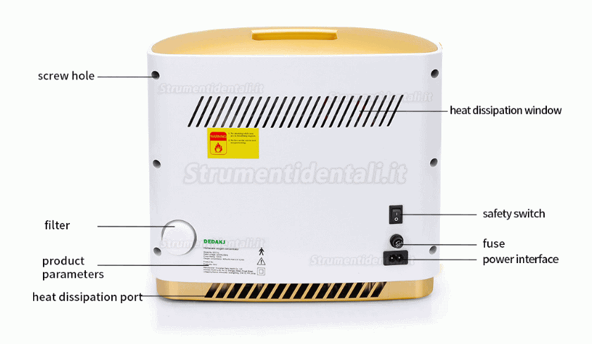 DEDAKJ DDT-1L Concentratore di ossigeno portatile Macchina per ossigeno regolabile Purezza 93%