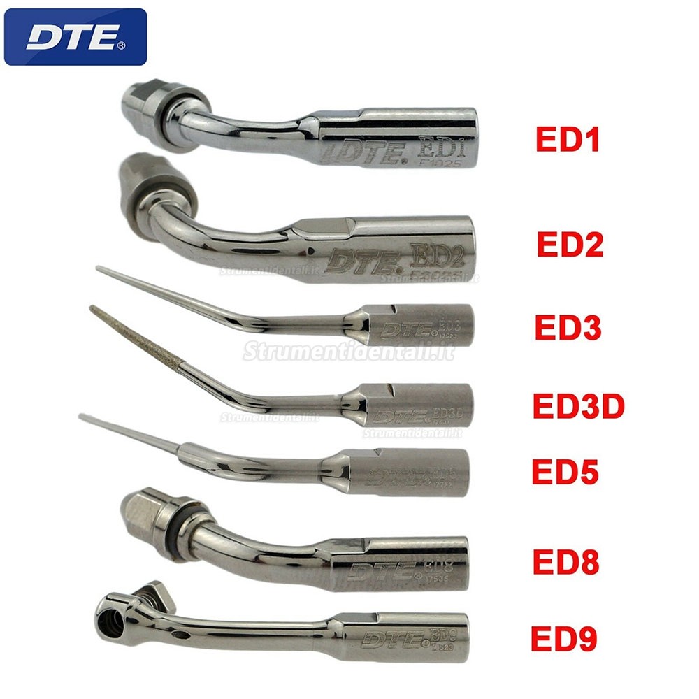 5 pezzi Woodpecker DTE Inserti piezo / punte per la pulizia endodontica  ED1 ED2 ED3 ED5 ED5D ED8 ED9 compatibile con NSK SATELEC ACTEON