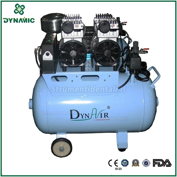 DYNAIR DA7002D Compressore d'aria silenzioso senza olio con essiccatore d'aria 207L/min 1100W
