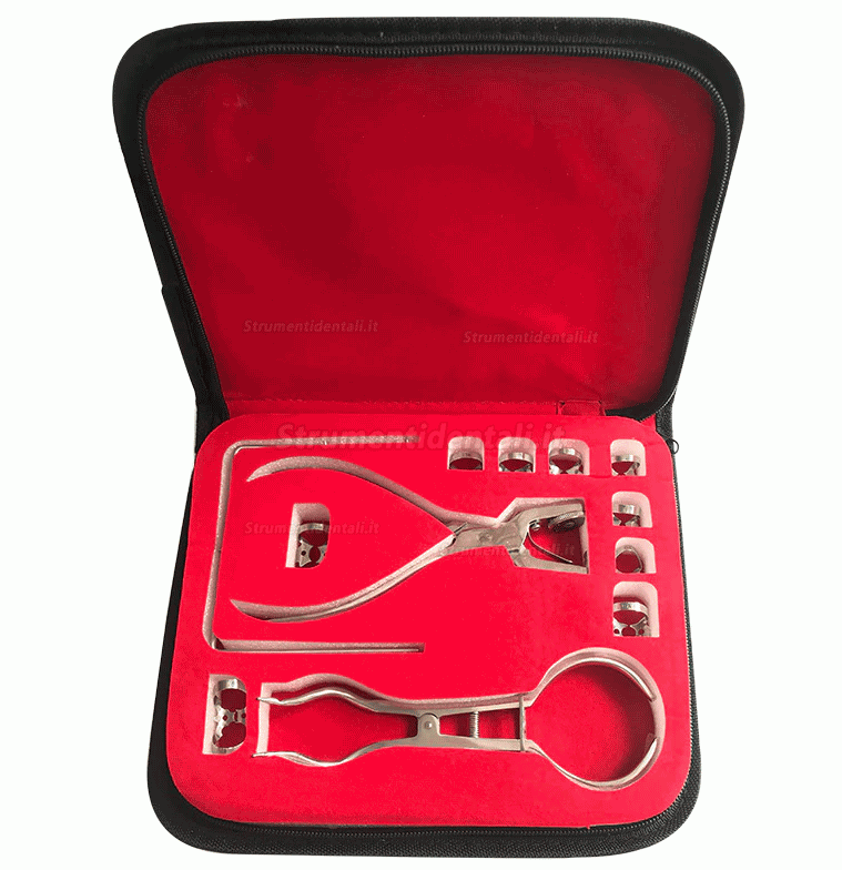 Dental diga di gomma kit (uncino diga + pinza foradiga + telaio per diga + pinza uncini)