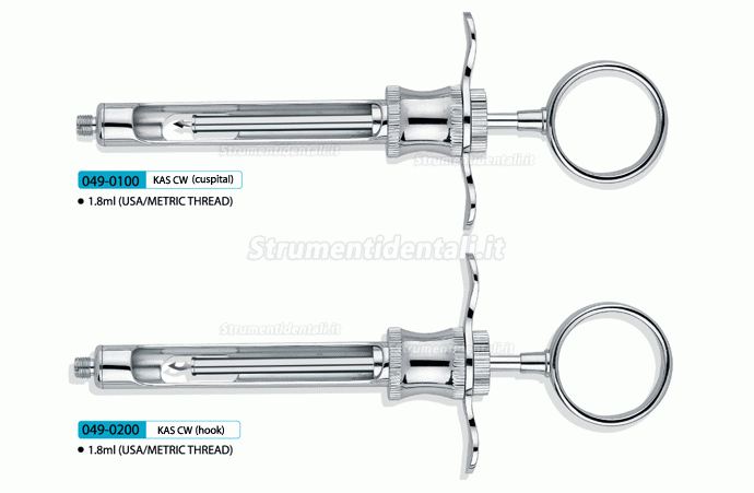 Siringa anestesia dentista （testa all'uncinetto/testa di pinta）