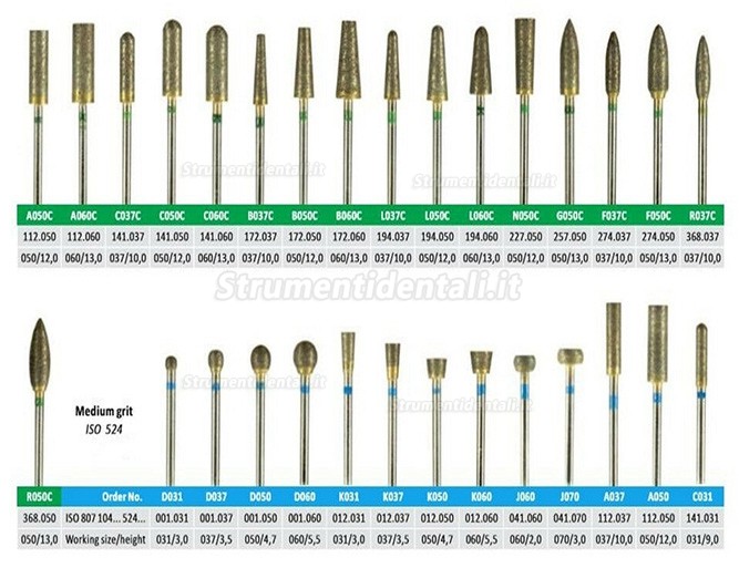 50 pz/set frese diamantate sinterizzate per laboratorio odontotecnico