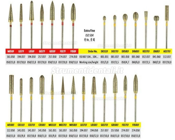 50 pz/set frese diamantate sinterizzate per laboratorio odontotecnico