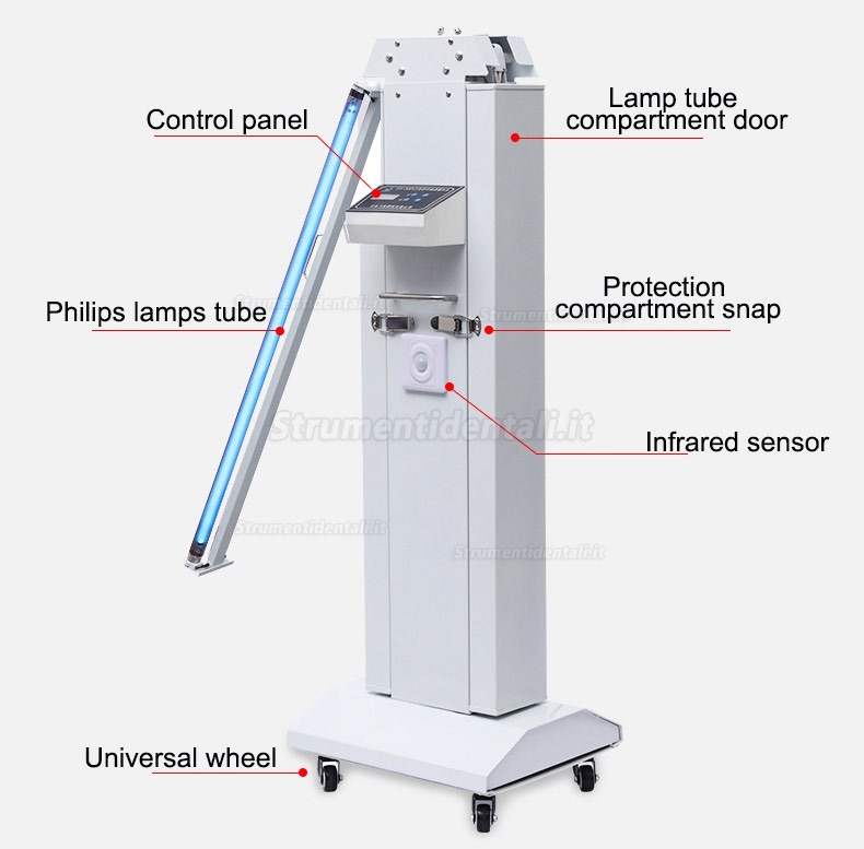 FY®30FSI Carrello Portatile Portatile Ultravioletta + Ozono Lampada Disinfezione Carrello Disinfezione Ultravioletta con Sensore a Infrarossi FY®30FSI Carrello Portatile Portatile Ultravioletta + Ozono Lampada Disinfezione Carrello Disinfezione Ultravioletta con Sensore a Infrarossi