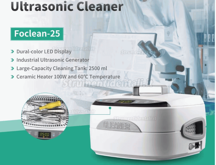 Fomos FOCLEAN-3L/5L Pulitore ad ultrasuoni digitale con timer e riscaldatore per laboratorio odontotecnico