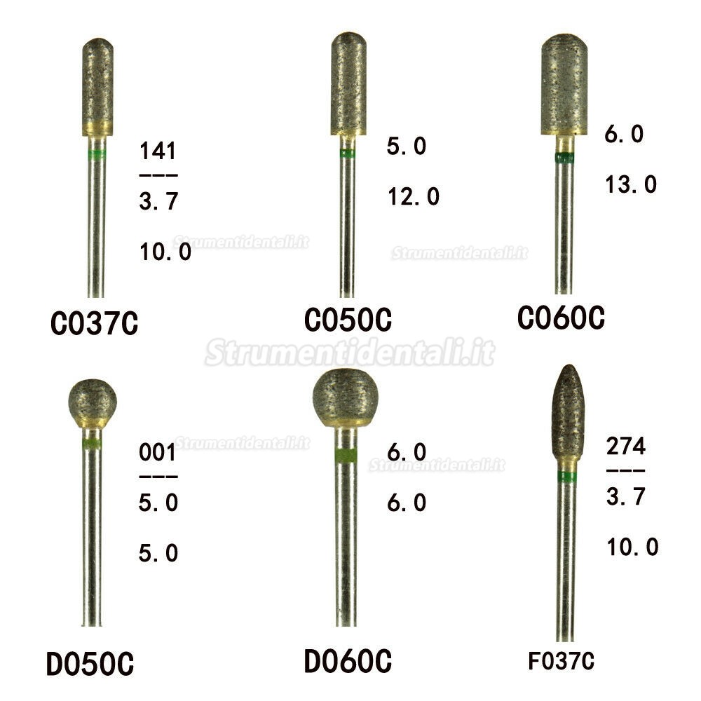 30 pezzi di frese diamantate dentali completamente sinterizzate