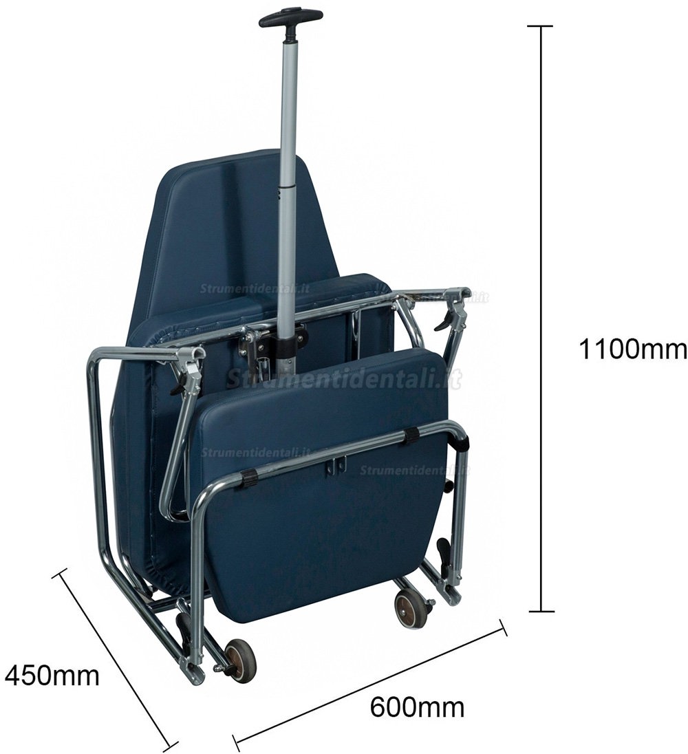 Greeloy GU-P101 Poltrona odontoiatrica portatile + GU-P102 Lampada operatoria dentale + GU-P103 Sgabelli pieghevoli portatili