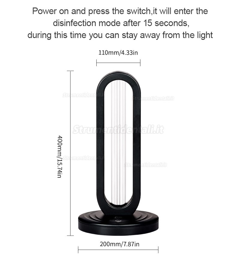 Lampada Antibatterica Uvc Tasso Antibatterico 99% Portatile Disinfettante Luce Lampada Germicida Ultravioletta 