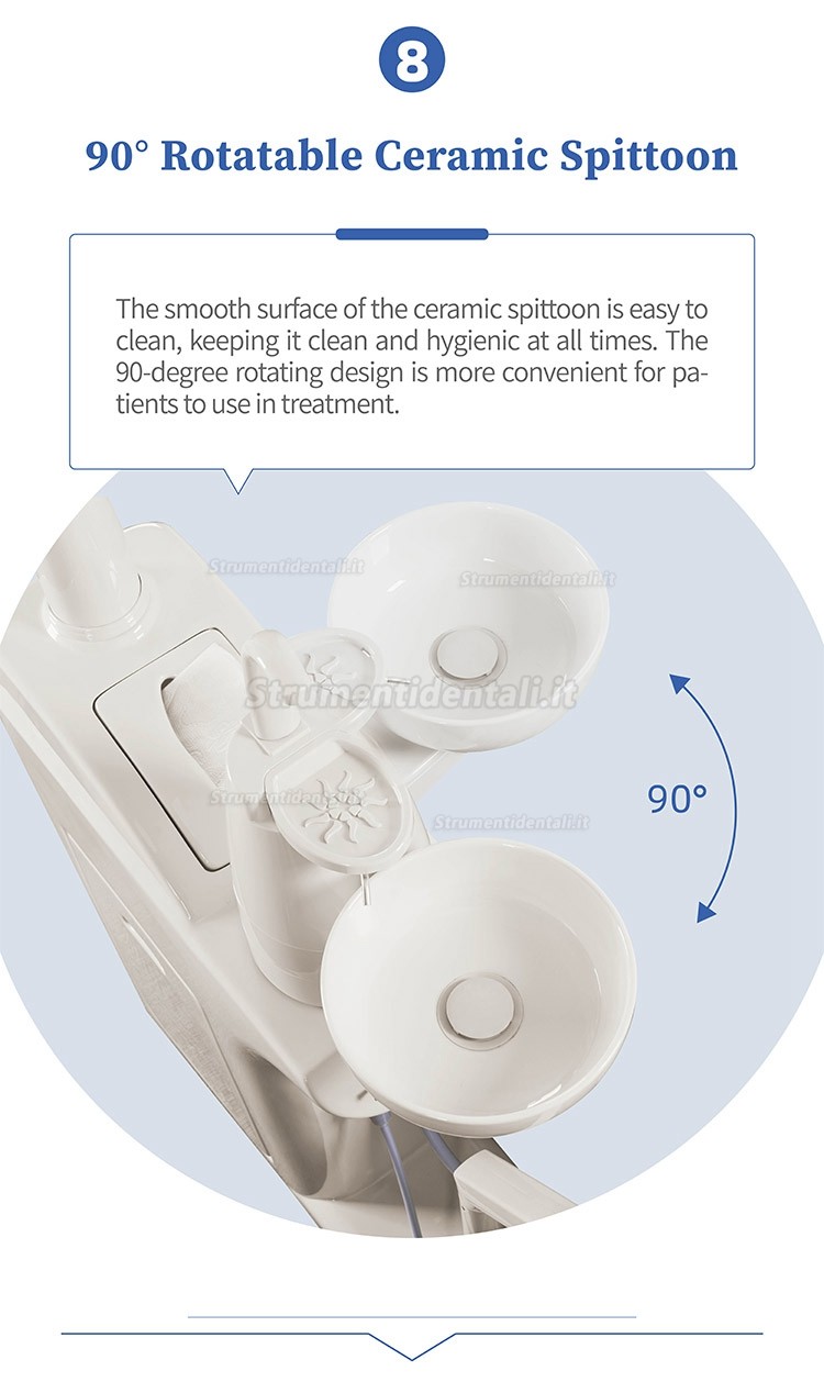 Riunito odontoiatrico Gladent® GD-S300A con scatola per unità fissa a pavimento