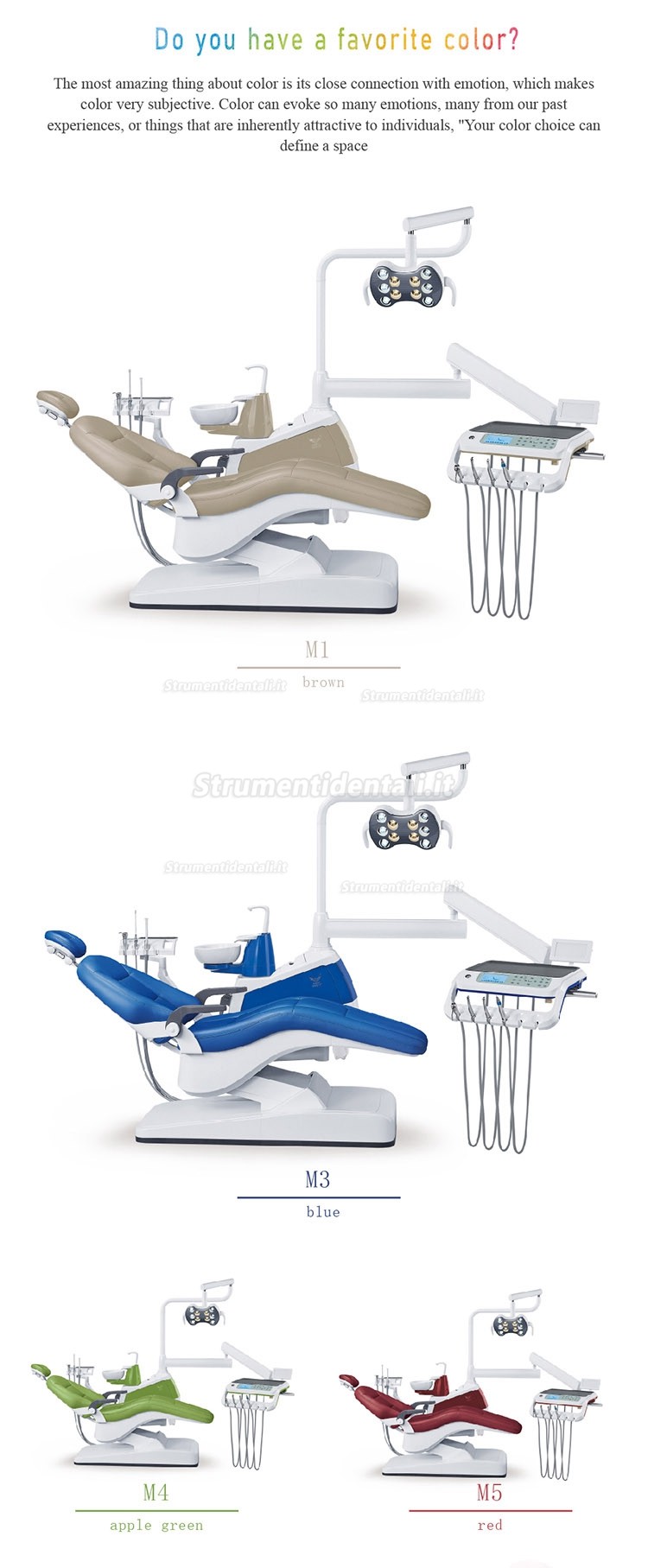 Poltrona per impianti dentali integrali Gladent® GD-S350 per studio dentistico