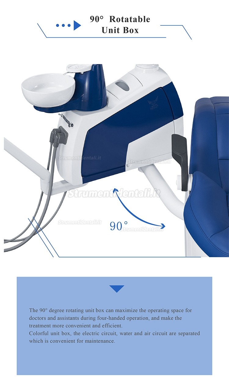 Riuniti odontoiatrici Gladent® GD-S350C con portastrumenti indipendente