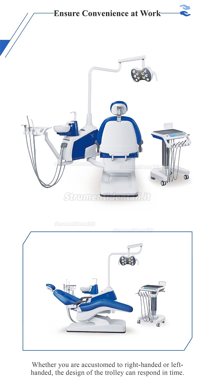 Riuniti odontoiatrici Gladent® GD-S350C con portastrumenti indipendente