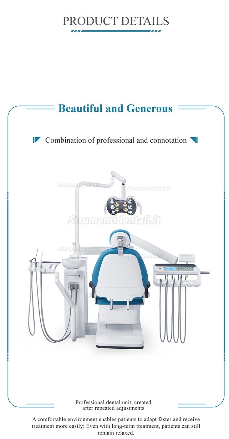 Gladent® GD-S450 Poltrona odontoiatrica integrale con scatola per unità fissa a pavimento