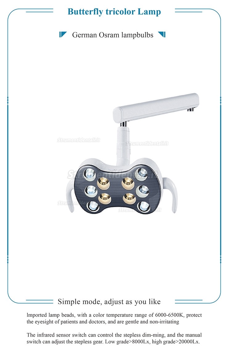 Gladent® GD-S450 Poltrona odontoiatrica integrale con scatola per unità fissa a pavimento