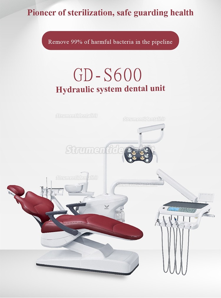 Sistema di unità odontoiatriche idrauliche / riunito odontoiatrico integrato Gladent® GD-S600 (stile continental)