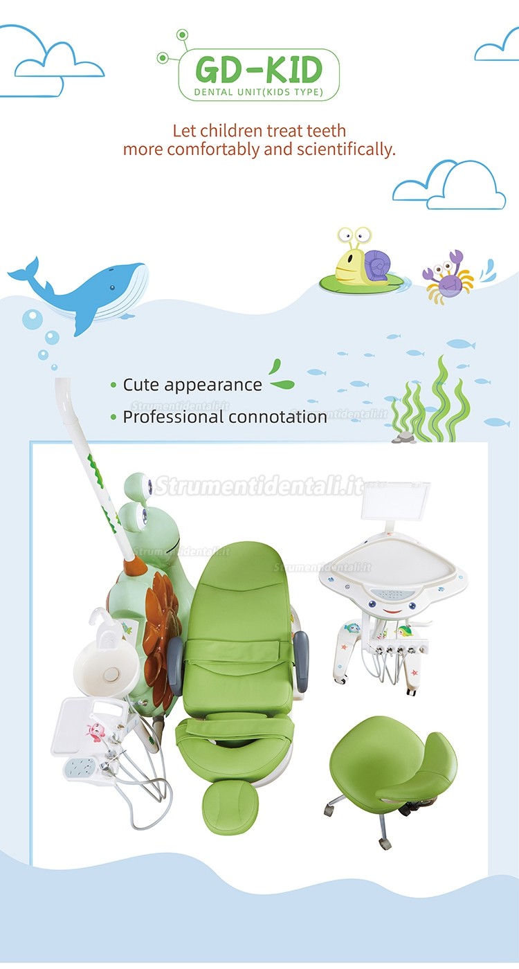 Poltrona odontoiatrica elettrica per bambini / Riunito odontoiatrico per bambini Gladent® GD-S800