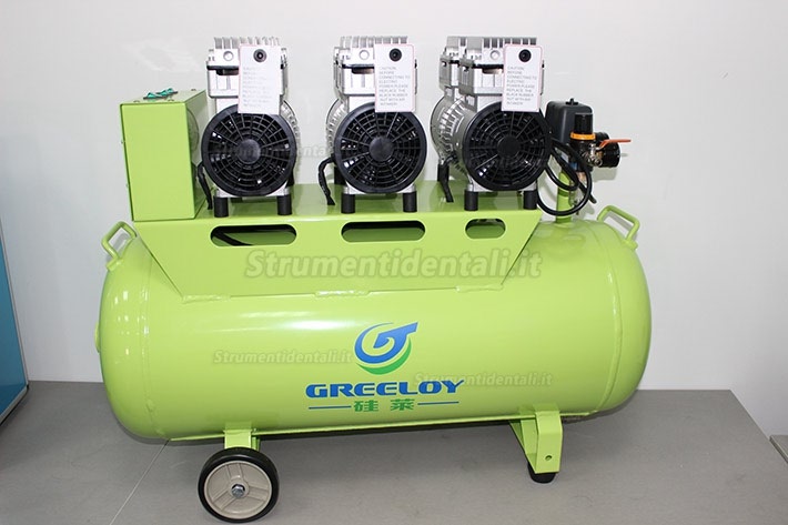 Greeloy® GA-83 90 litri compressore odontoiatrico silenziato senza olio