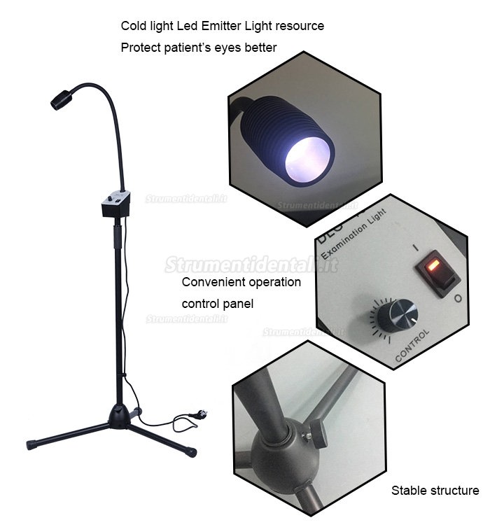 Greeloy GU-P102 Lampada operatoria dentale a LED pieghevole portatile lampade diagnostiche mediche