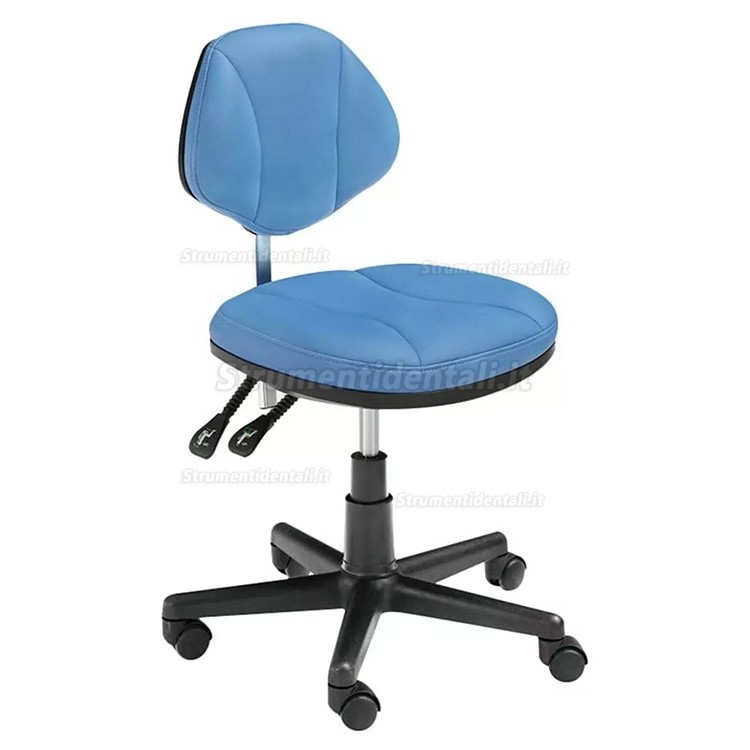 Sgabello mobile per dentista HS-10 con supporto per la schiena, Sedia per assistente dentista, infermiera, igienista