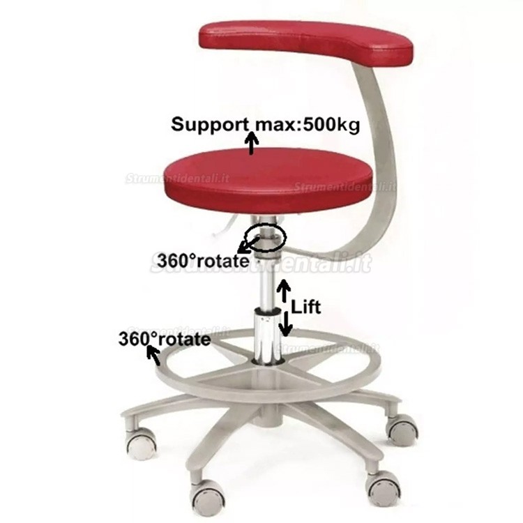 Sgabello ergonomico odontoiatrico HS-11 con braccioli, sedia a sella per assistente igienista