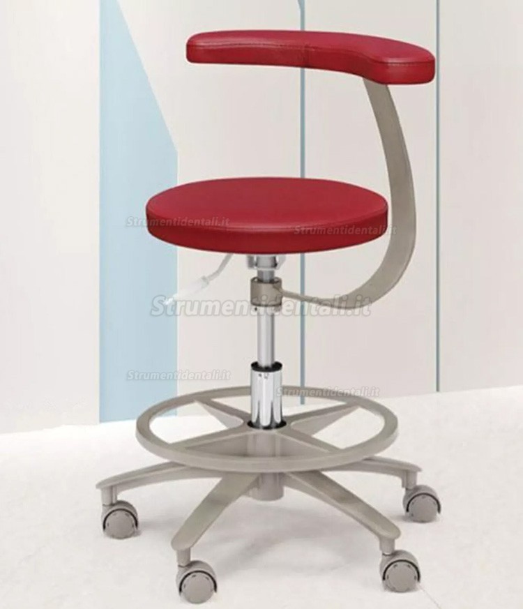Sgabello ergonomico odontoiatrico HS-11 con braccioli, sedia a sella per assistente igienista