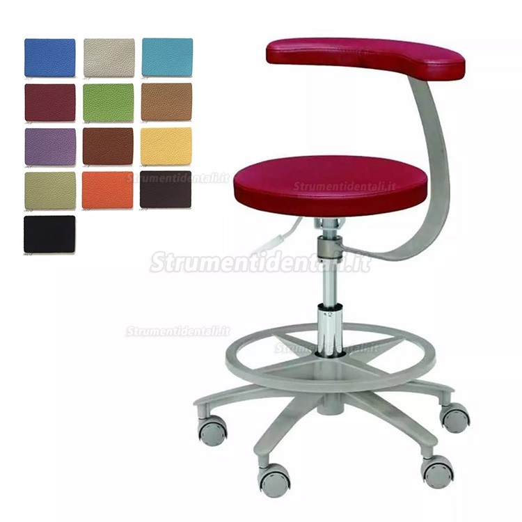 Sgabello ergonomico odontoiatrico HS-11 con braccioli, sedia a sella per assistente igienista