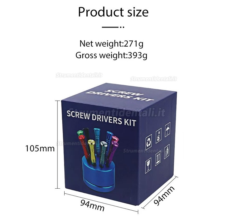 10 pezzi/kit Kit Cacciavite universale per impianti dentali, Strumento per impianti dentali
