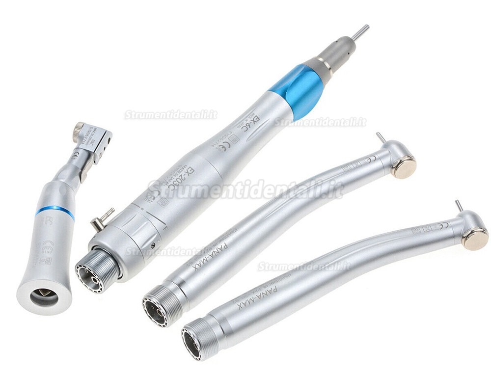 Kit manipolo dentale ad alta e bassa velocità tipo a pulsante con motore pneumatico 2 fori Kit manipolo dentale ad alta e bassa velocità tipo a pulsante con motore pneumatico 2 fori
