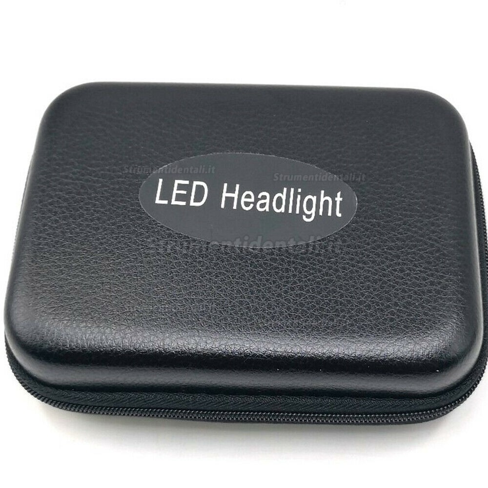 Lampada frontale a LED senza fili da 3W con filtro ottico per occhialini binoculari
