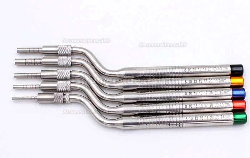 5 Pz/Set Osteotomo Concavo (Osteotomo angolato/Osteotomo dritto) Per Chirurgia Implantare Dentale