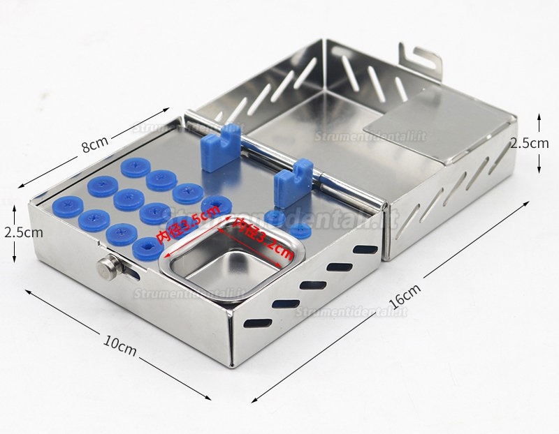 Nichrominox Scatola portaoggetti in acciaio inossidabile per strumenti chirurgici per impianti dentali (media)