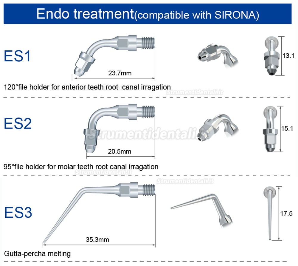 5Pz Refine® Inserto per ablatore pneumatico ES3D ES4D ES5D ES10D ES14 ES14D ES15 ES15D compatible con Sirona Air Scaler