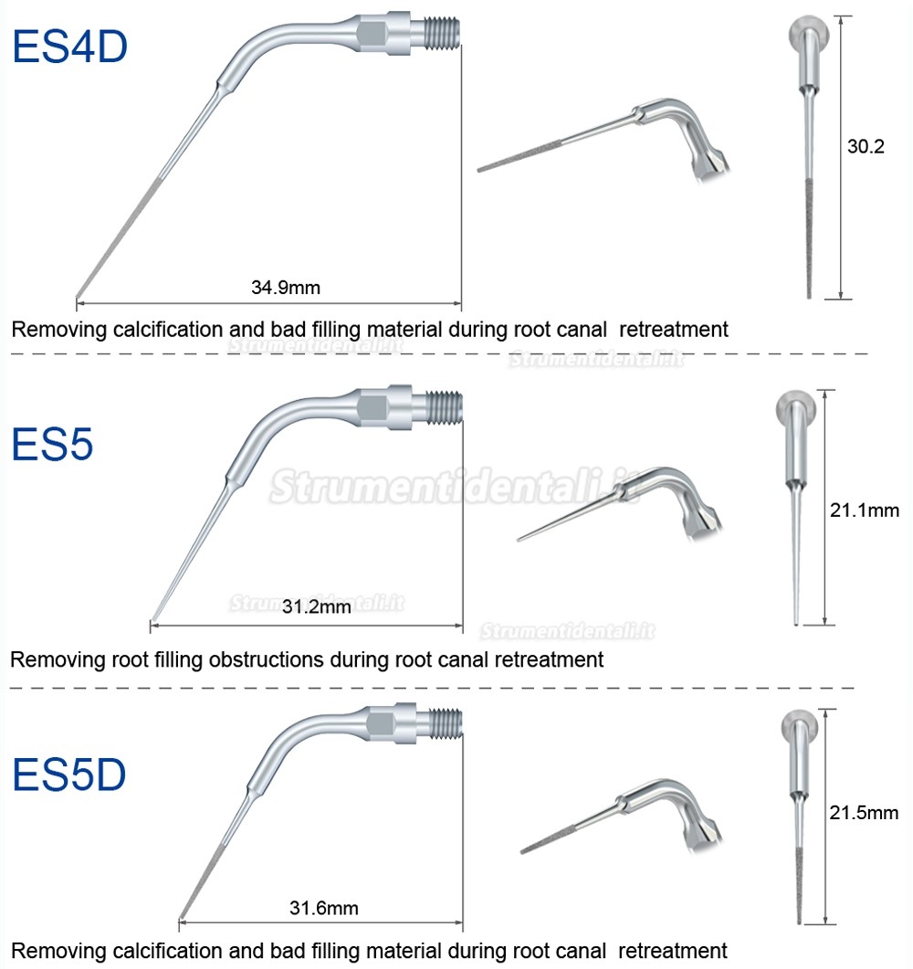 5Pz Refine® Inserto per ablatore pneumatico ES3D ES4D ES5D ES10D ES14 ES14D ES15 ES15D compatible con Sirona Air Scaler