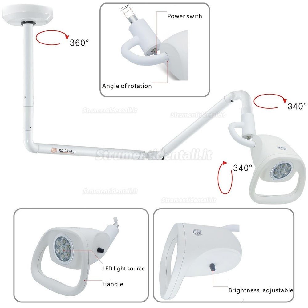 KWS KD-2021W-2 21W Ha Condotto La Lampada Di Ispezione Chirurgica Del Soffitto KWS KD-2021W-2 21W Ha Condotto La Lampada Di Ispezione Chirurgica Del Soffitto
