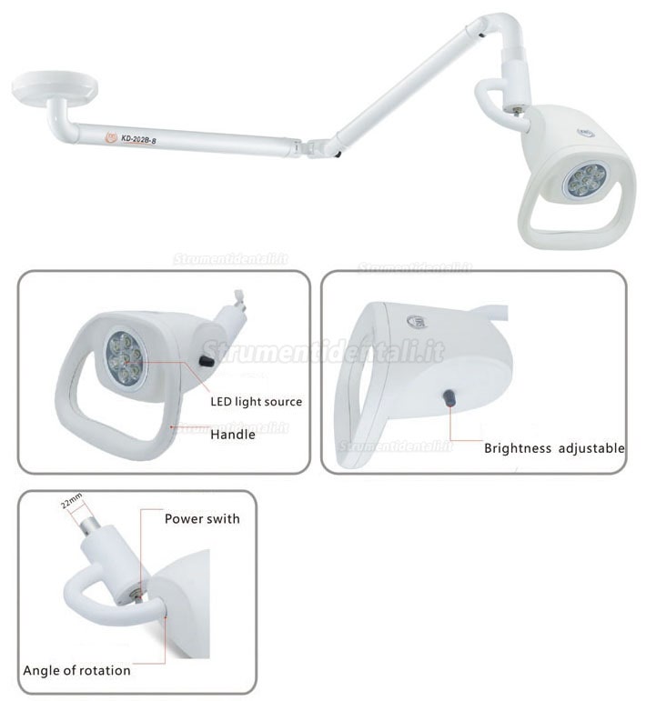 KWS KD-202B-8 21W LED 21W LED appeso lampada chirurgica a torre lampada per esami medici KWS KD-202B-8 21W LED 21W LED appeso lampada chirurgica a torre lampada per esami medici