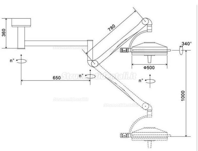 KWS KD-2036D-2 108w Lampada Da Visita Chirurgica Senza Ombra A Led A Soffitto