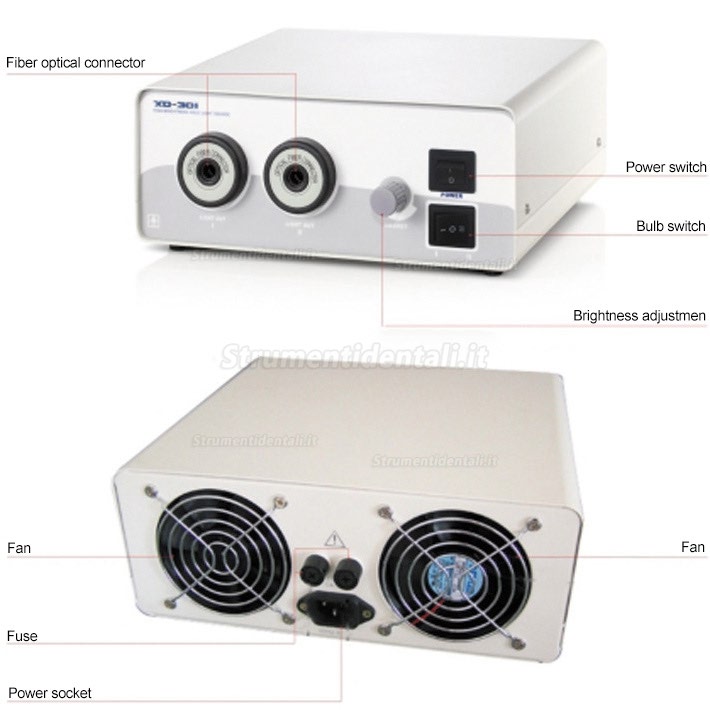 KWS XD-301-150W 150W Sorgente di Luce Alogena a Doppio Foro per Endoscopio