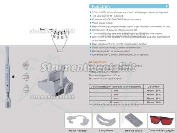 Multi-Funzione 2 in 1 M-55 Lampade sbiancamento dentale e Videocamere intraorali