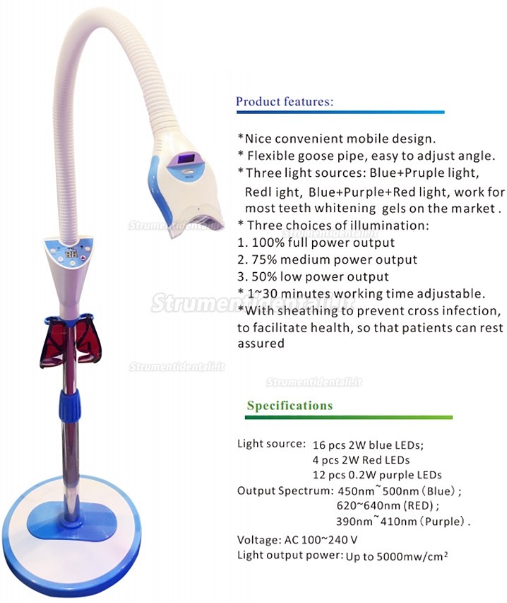 Magenta MD-555 lampade sbiancamento dentale con luce LED blu/rossa/viola