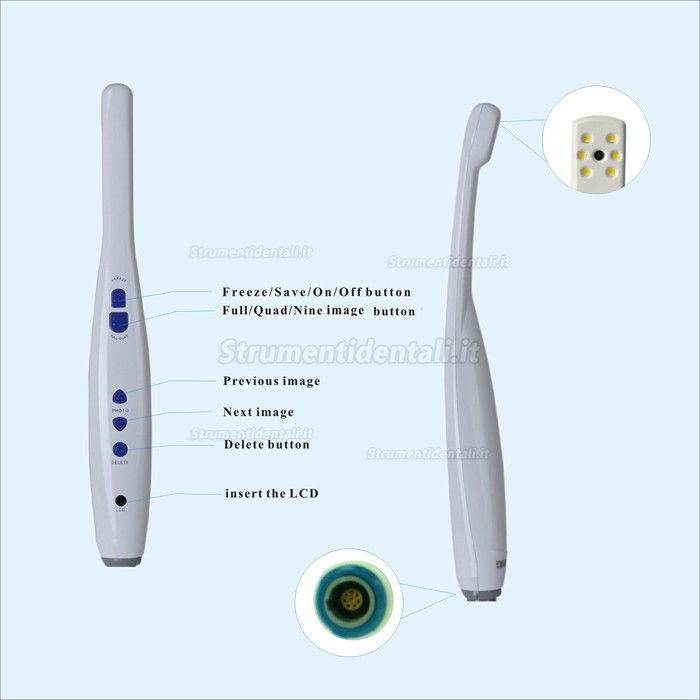 Dentale Cablato Telecamera Intraorale CF-988A WI-FI con Display LCD da 8 Pollici Telecamera M-868