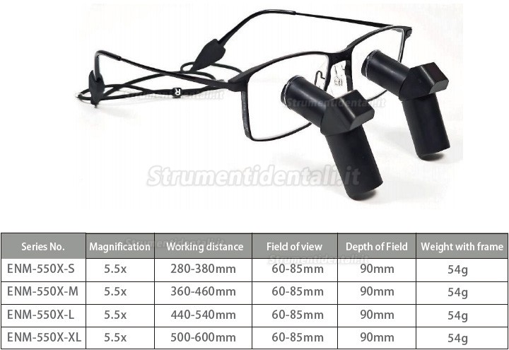 Micare ENM-350X 3.5X Occhiali ingrandenti ergo odontoiatria, Occhiali dentista tipo TTL