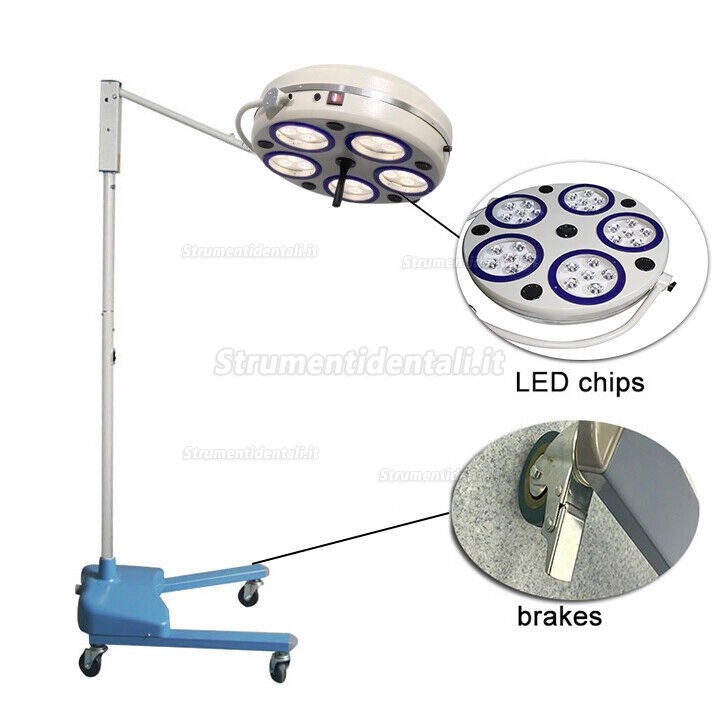 Lampada operatoria mobile odontoiatrico / lampade scialitiche dentale (5 riflettori 30 LED) Lampada operatoria mobile odontoiatrico / lampade scialitiche dentale (5 riflettori 30 LED)