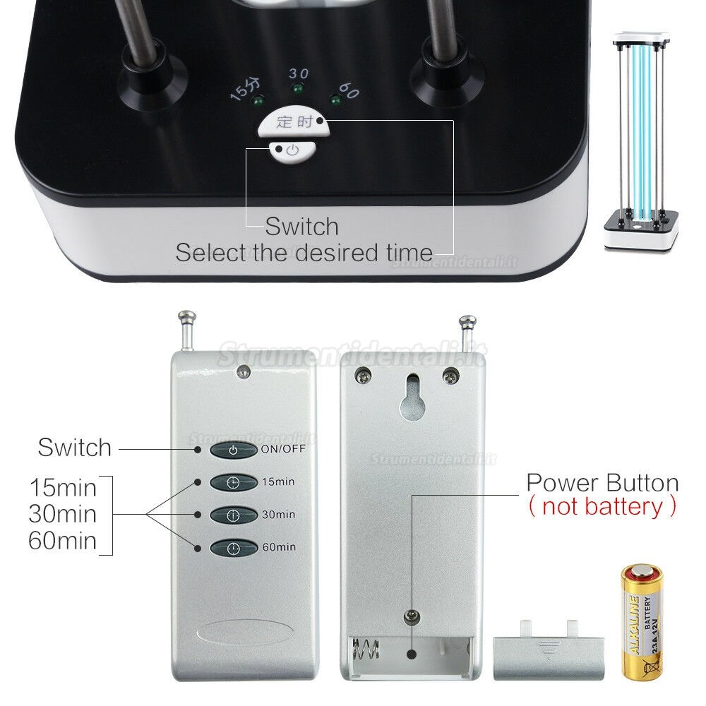 36W UV Battericida Quarzo Lampada Disinfezione Ozono Sterilizzatore Telecomando con Timer