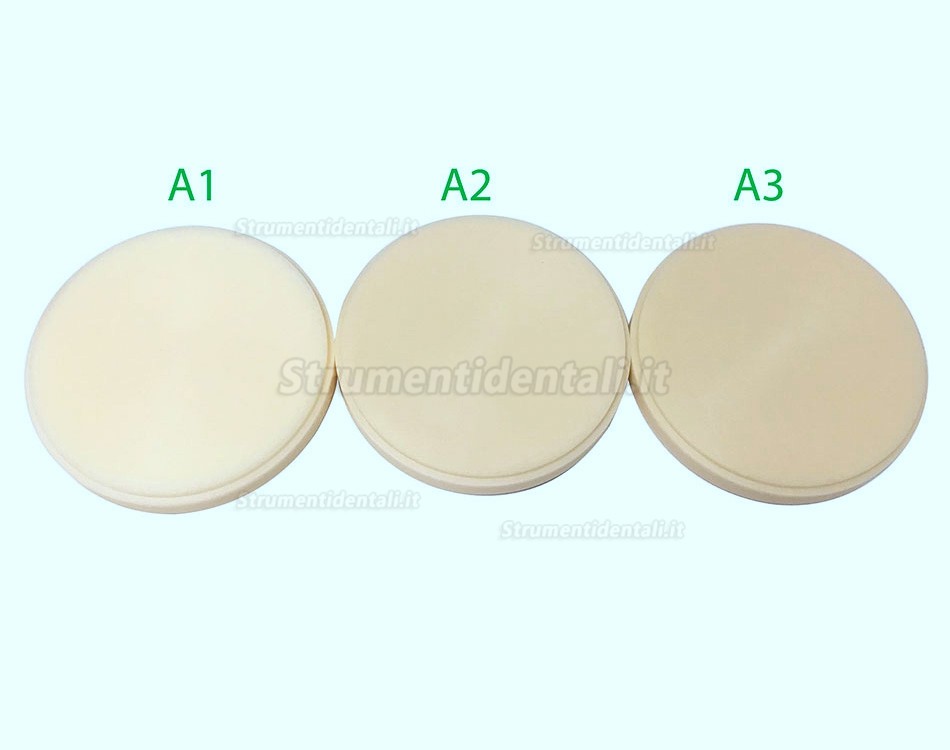 5 pezzi dischi pmma per laboratorio odontotecnico da 98 x 12/14/16/18/20mm per la fresatrice del sistema CAD/CAM Wieland